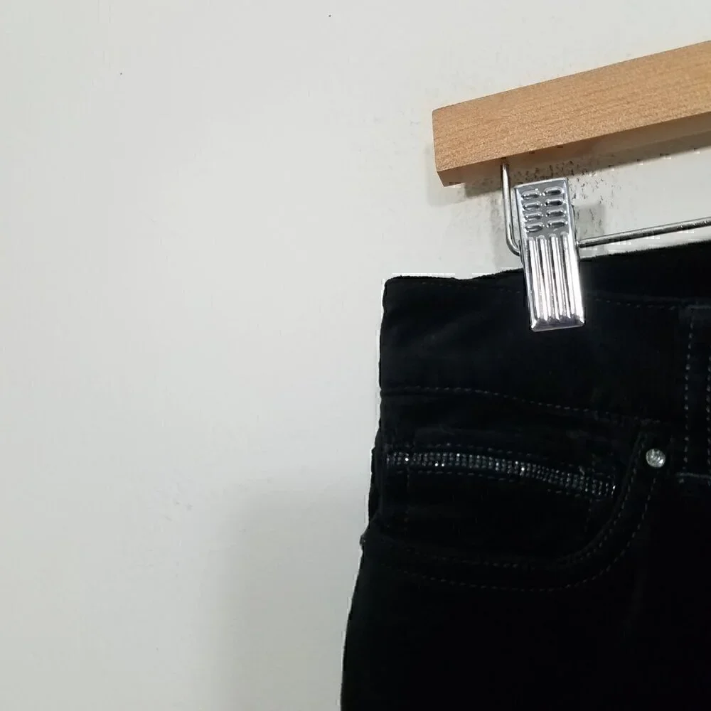 White House Black Market Velvet Stretch Pants Black Size 2